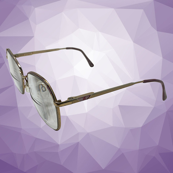 Vtg 80's Marchon Marcolin Fantasy Eyeglass Frames Only Purple & Gold Enamel 7033 - Picture 4 of 11